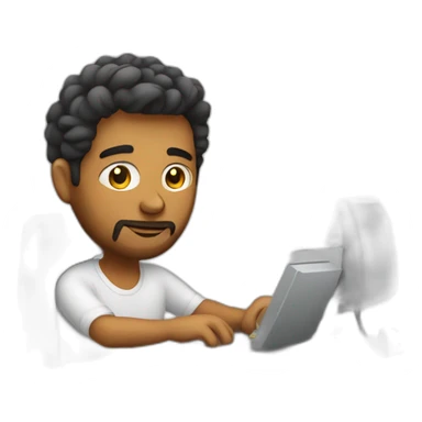 Male Graphic designer working on a computer  sticker