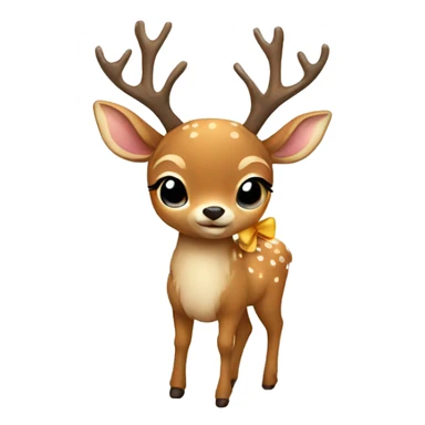 Small Deer with bow sticker