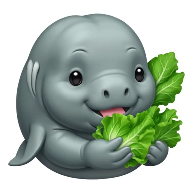 Manatee eating lettuce  sticker