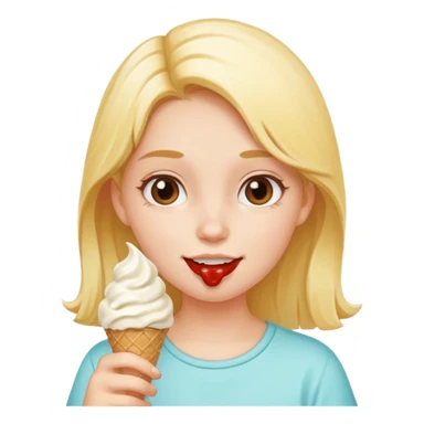 Girl eating ice cream in summer  sticker