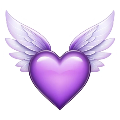 Purple Heart with big elegant white fairy wings sticker