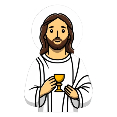 Jesus with the Eucharist at Mass sticker