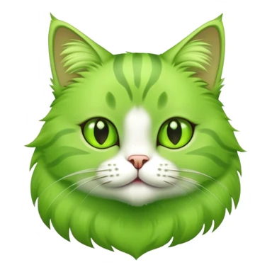 green cat with lime colored paws sticker