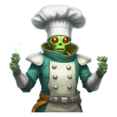 alien chef scifi roguelike rpg style inspired by slay the spire digital art sticker