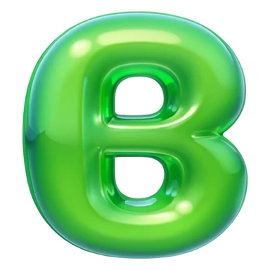 neon green bubble letter B sticker