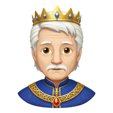 a white haired old man standing in medieval royal clothes sticker