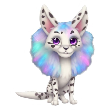 Cute Kawaii Epic Ethereal Sparkly Colorful Sergal-Serval-Vernid full body sticker