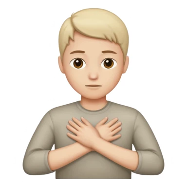 A person crosses their arms over their chest, forming a cross. sticker