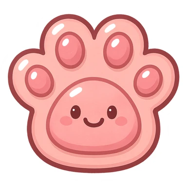 a cute and friendly pink paw print emoji sticker