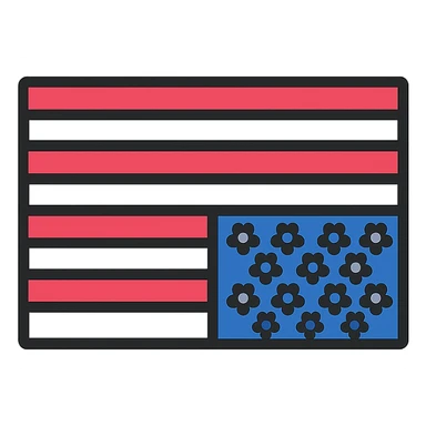 upside down American flag flat icon sticker
