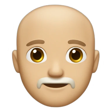 Short hair, balding, short beard, white skin, brown hair sticker