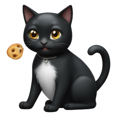 Black cat wants food  sticker