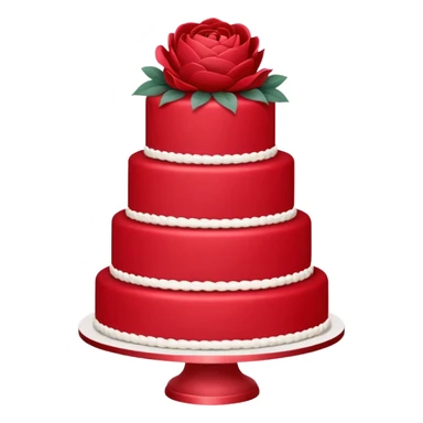 red wedding cake with floral decorations sticker