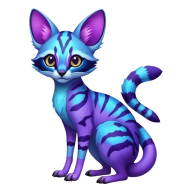 Exotic randomly colored colorful light cute lush neon-colored brightly colored Fakémon-Fionbri-Vernid-Genet-creature with markings (full body) sticker
