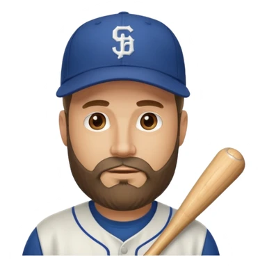 40 year old white man beard and baseball hat sticker