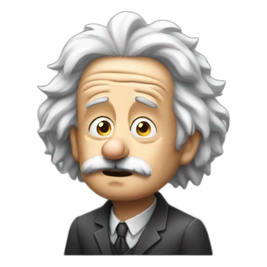 Einstein worried with hands on head  sticker