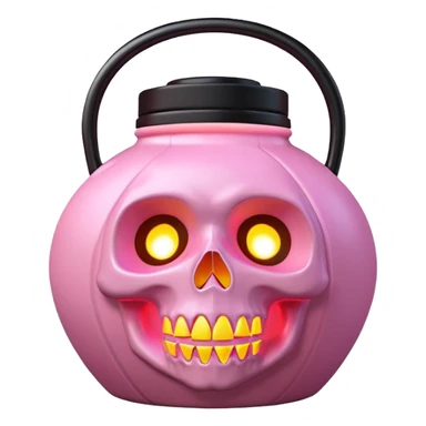 baby pink skull lantern sticker