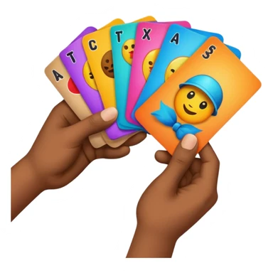 Trading cards in a hand sticker