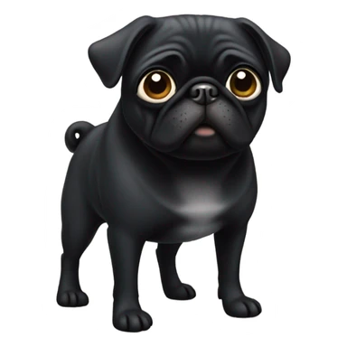black pug with long legs sticker