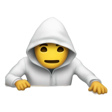 Hacker on computer behind door sticker