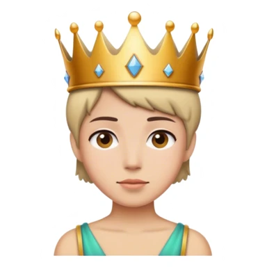 Wearing a crown short hair sticker