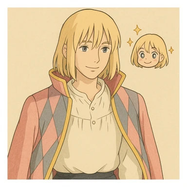 Hauru from Howl's Moving Castle, Ghibli style emoji sticker
