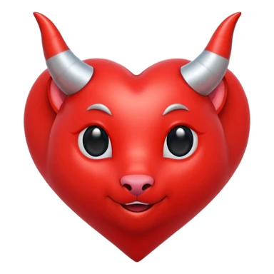 кed heart with horns and a tail sticker