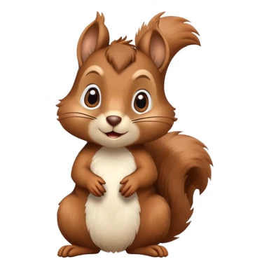 Cute confused squirrel with tilted head and question mark above sticker