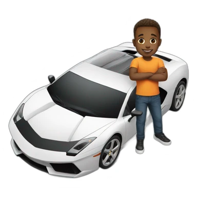 boy in a supercar  sticker