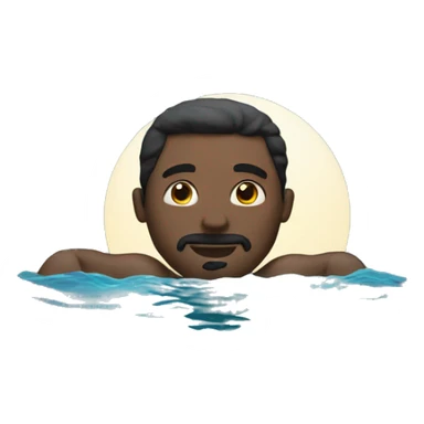 man swimming in the moonlight sticker