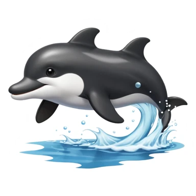 a combination of a dolphin and a boarder collie as one animal sticker