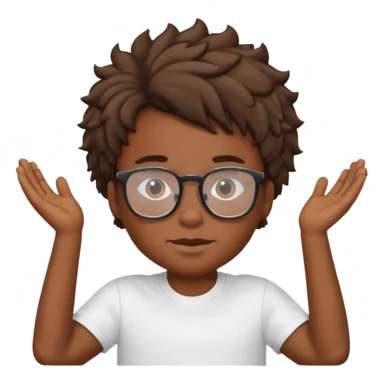 a black boy with a ondulado hair and a white t shirt and lentes  sticker