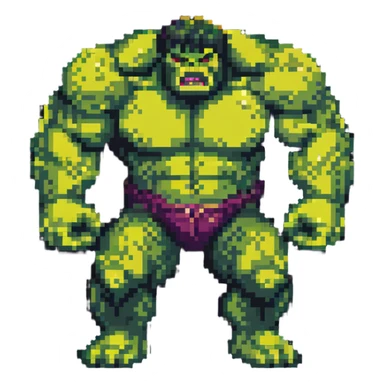 Abomination fighting Hulk, 8-bit style battle between monsters sticker