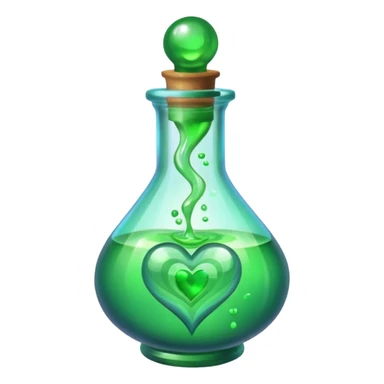 green potion and heart sticker