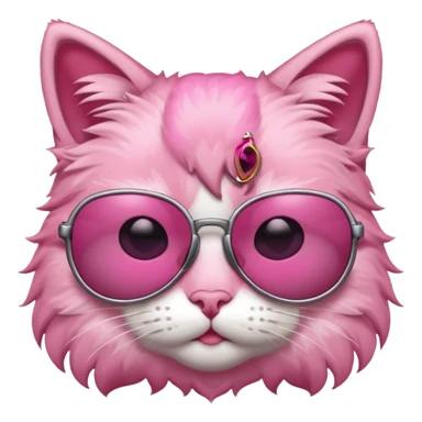 Cat with sunglasses pink color sticker