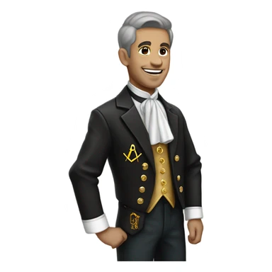 English FREEMASON wearing black jacket and Masonic Apron sticker