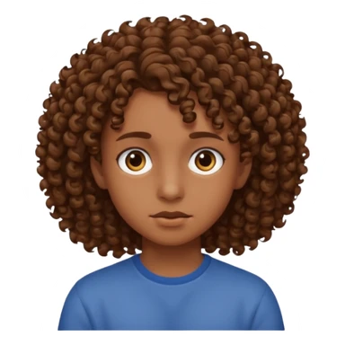 adolescent au visage impassible. Cheveux chatains frisés sticker