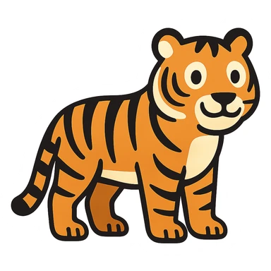 flat toon style tiger sticker