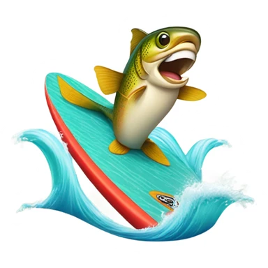 Trout surfing  sticker