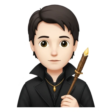 male poet holding a quill sticker