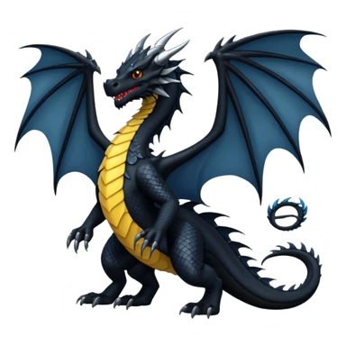 black dragon flying sticker