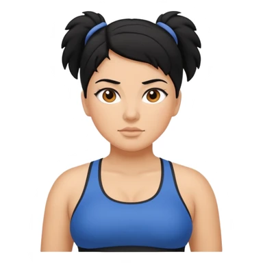 stocky woman running black hair sticker