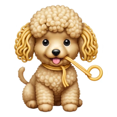 Poodle with a noodle sticker