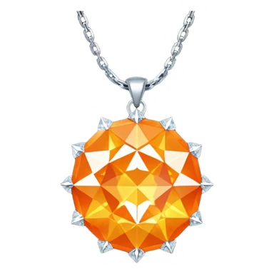 Fantasy Magic Orange Necklace Diamonds Low Poly sticker