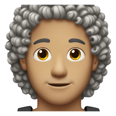 White man with hazel eyes and curly black hair sticker