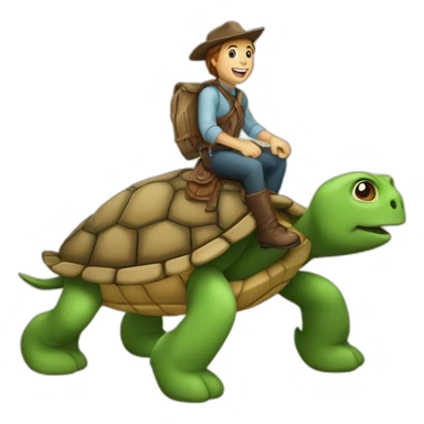 Tortue sur cheval sticker