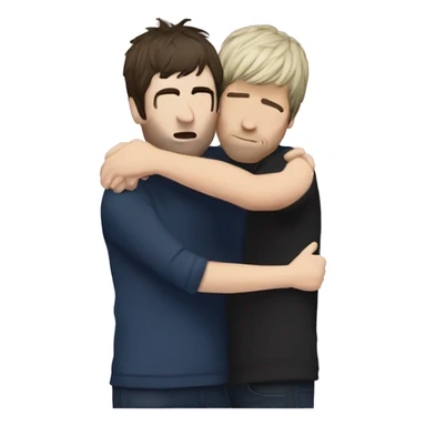 liam and noel gallagher hug sticker