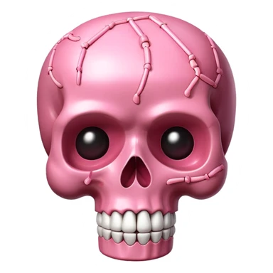 kawaii skull EMOJI made of SPAM MEAT sticker