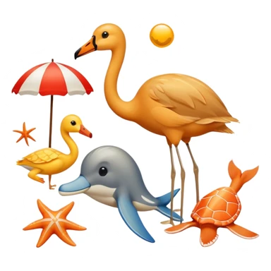 Beach animals classy sticker