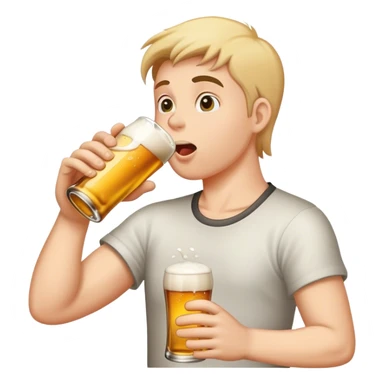 Beer being chugged sticker